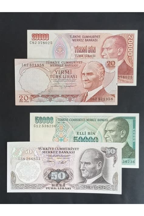 Yediotuz 6 7 Emisyon Koleksiyon Kağıt Para Eski Para Türk Lirası
