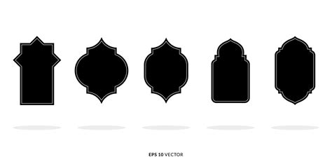 Set Of Islamic Shape Badge Illustration Eps 10 Vector 5663027 Vector