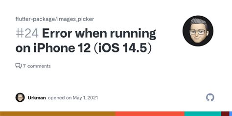 Error When Running On Iphone 12 Ios 145 · Issue 24 · Flutter