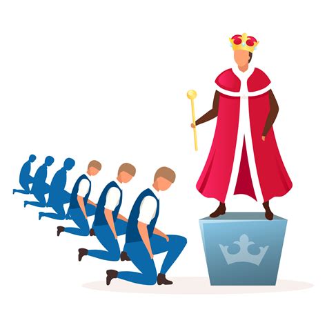 Monarchy Political System Metaphor Flat Vector Illustration Form Of