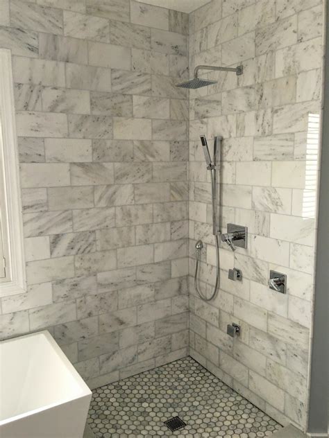 6x12 Bianco Carrara Marble Shower Polished Finish Tile Floor