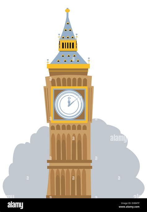 A Vector Cartoon Representing The Big Ben In London Stock Photo Alamy