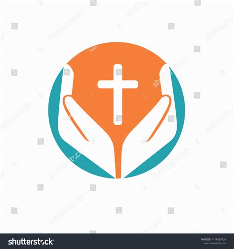 Hands Holding Cross Icons Symbols Religion Stock Vector Royalty Free