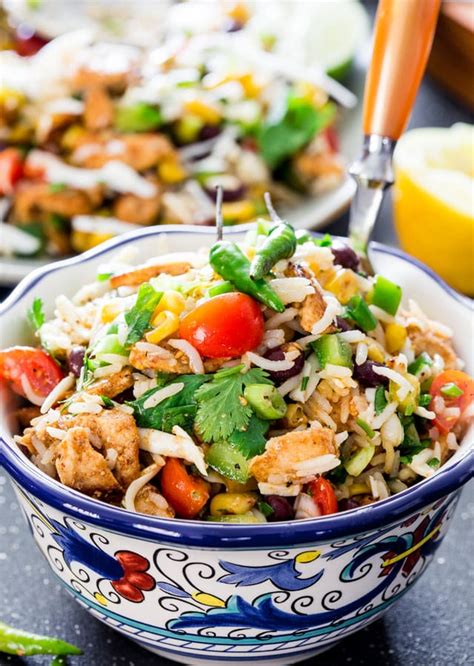 Mexican Chicken And Rice Salad Jo Cooks
