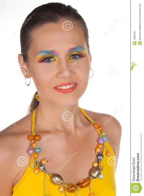 Woman And Multicolored Make Up Stock Image Image Of Color Elegant