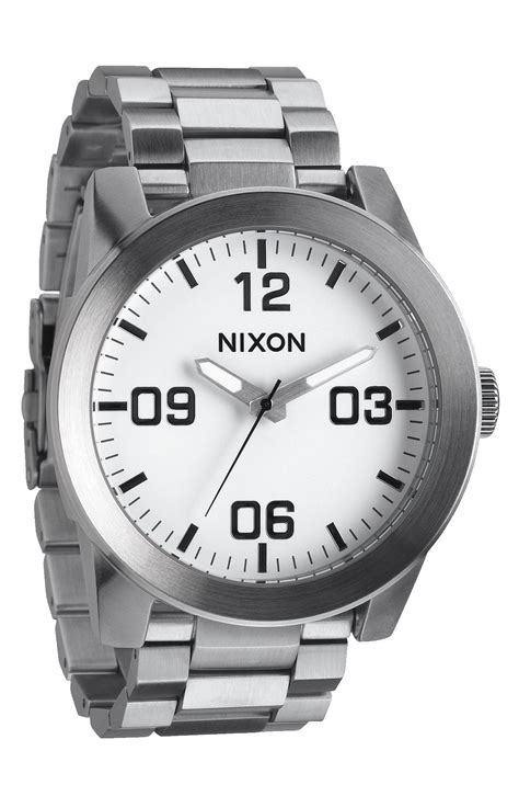 Nixon The Corporal Bracelet Watch In Silver For Men White Silver Lyst