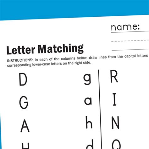 Letter Matching Worksheet Worksheets For Children