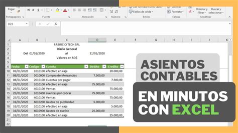 Cómo Crear Y Utilizar Un Formato De Asientos Contables En Excel