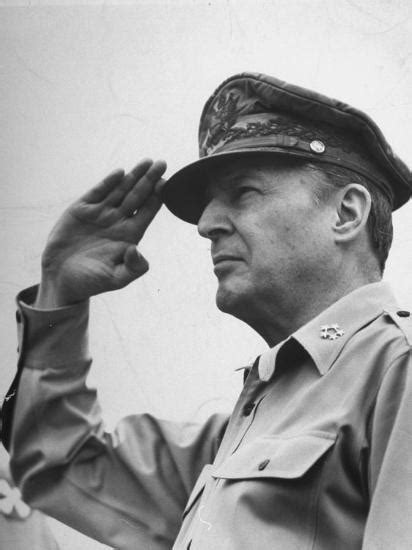 General Douglas Macarthur Saluting During The July 4 Allied Military