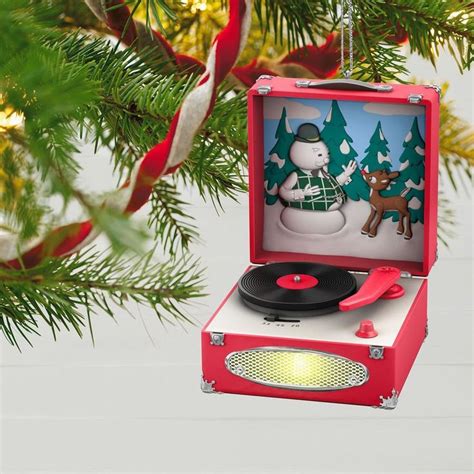 Rudolph The Red Nosed Reindeer Record Player Musical Ornament With