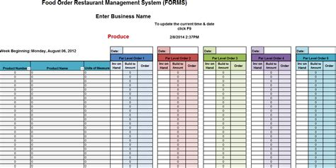 Food Inventory List Excel ~ Excel Templates
