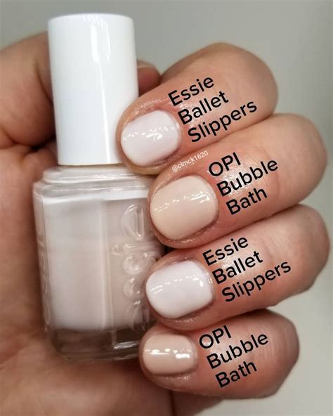 Comparison Swatches Essie Ballet Slippers Index Ring Opi