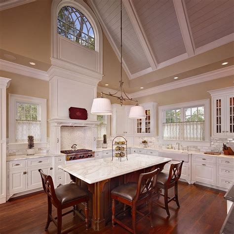 Cathedral Ceiling Light Mount White Kitchen Furniture Interior