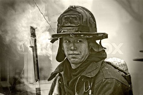Firefighter Stock Image Colourbox