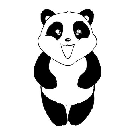 Stylizowany Rysunek Całego Ciała Pandy Wielkiej Prosty Miś Panda Ikona