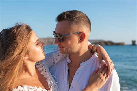 Happy Couple In Love On The Beach Summer Vacations Stock Image Image