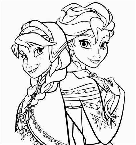 Elsa And Anna Colouring Pages : Frozen Coloring Pages (2) | Disneyclips