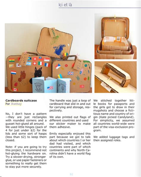 Ikat Bag Bit Of Press Cardboard Suitcase Diy Suitcase Cardboard Crafts