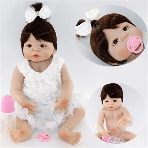 55cm New Full Body Silicone Reborn Baby Doll Toys Newborn Girl Baby