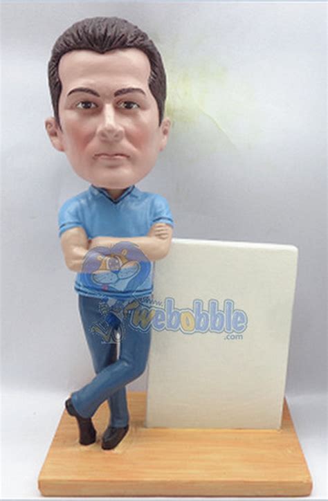 Business Man Custom Bobble Head With Sign Premium T