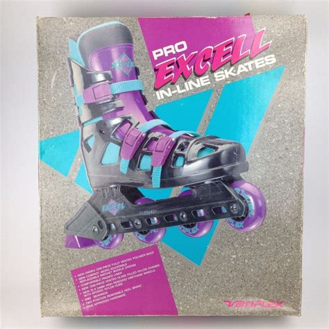 90s Vtg Rollerblades Mens 6 Womens 8 Inline Skates Neon Buckle Excell Variflex Inline Skating