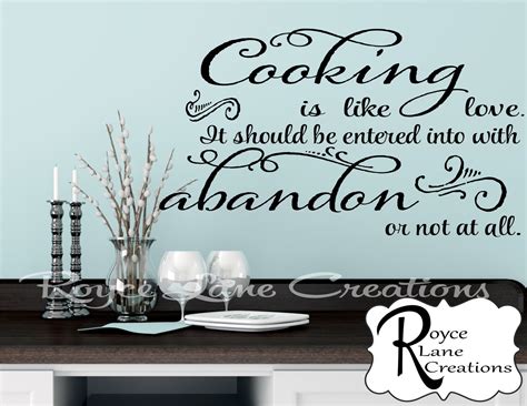 Kitchen Wall Decal Cooking Is Like Love Kitchen Quote Decal