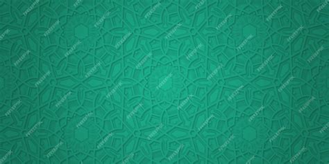 Premium Vector Green Islamic Realistic Pattern