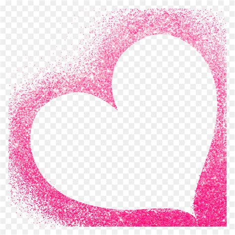 Heart Frames Glitter Pink Valentines Love Freetoedit Pink Glitter PNG