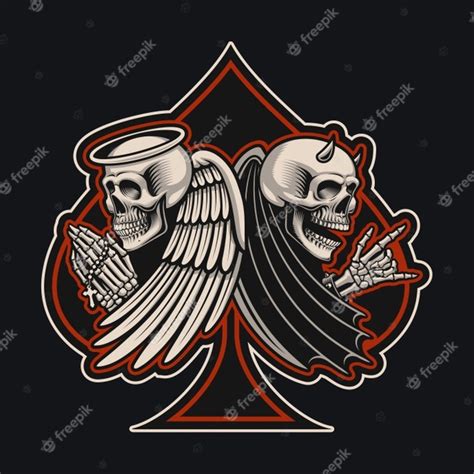 Premium Vector Illustration With An Angel And Devil