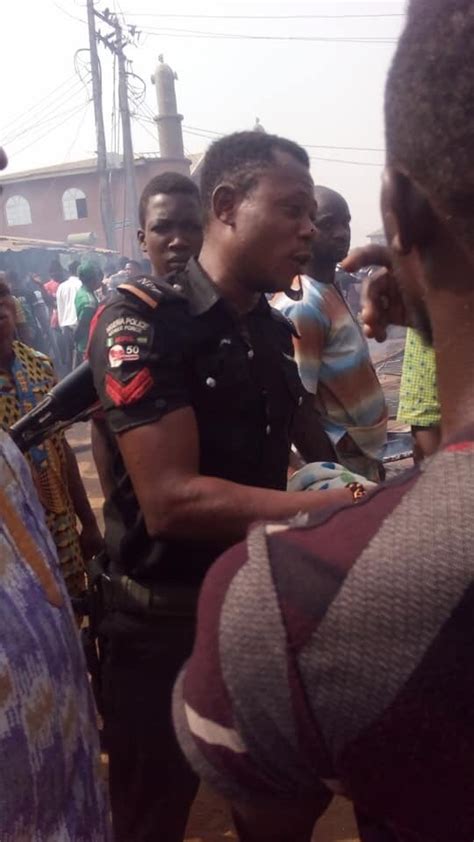 Brave Nigerian Police Officer Praised For Preventing Cylinders From