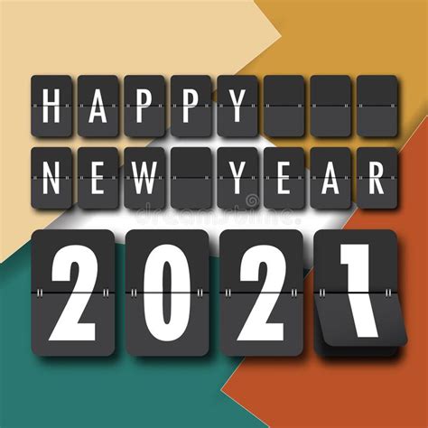 Happy New Year 2021 Greetings Card Abstract Background Stock Vector