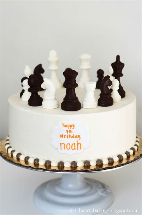 I Heart Baking Chess Cake With Handmade Chocolate Chess Pieces