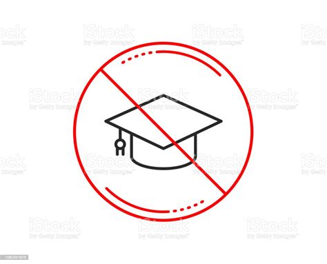 Graduation Cap Liniensymbol Bildungzeichen Vektor Stock Vektor Art Und