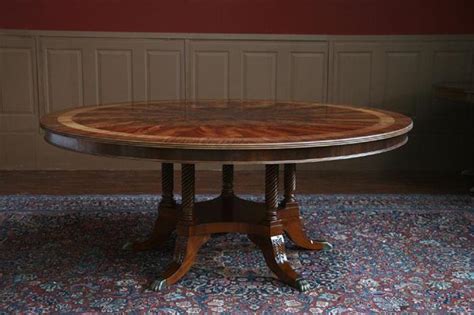 72 High End Round Mahogany Dining Table With Duncan Phyfe Pedestal