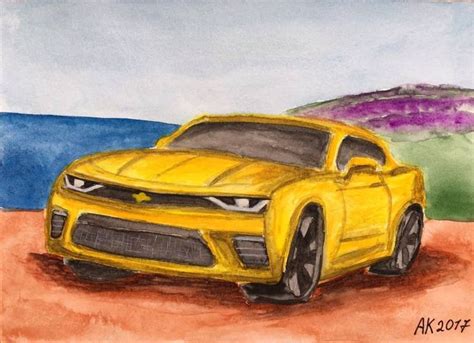 Camaro Painting Car Painting Watercolor Art Lessons Art
