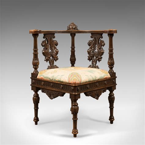 Antique Corner Armchair Carved Victorian Chair C1870 Antiques Atlas