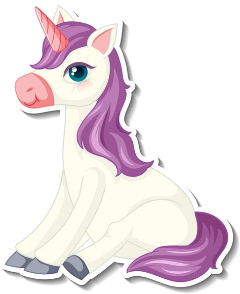 Cute Unicorn Stickers With A Purple Unicorn Cartoon Character 2978594