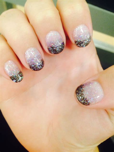 Black And Silver Glitter Ombré Nails Ombre Nails Glitter Ombre Nails