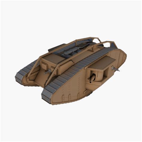 British Mark 1 Tank Ww1 3d Model 3d Model 149 Ma Obj Fbx Free3d