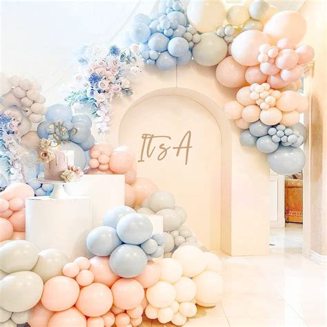 Buy Gender Reveal Balloon Garland Arch Kit Scmdoti Gender Reveal Decorations Kit With Double