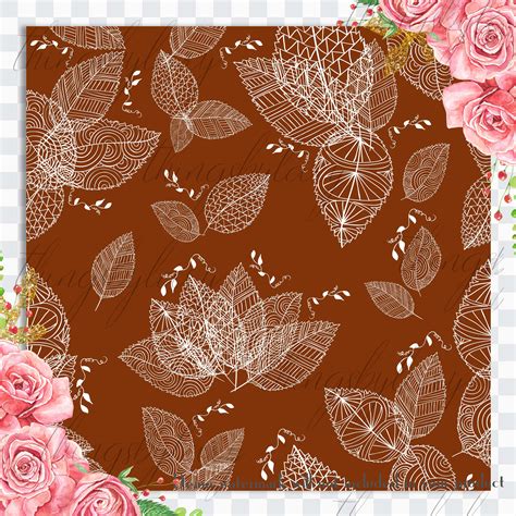 100 Seamless Whimsical Leaves Fall Wedding Digital Papers
