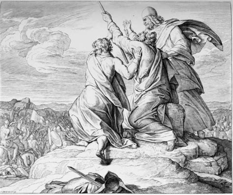 “moses In Prayer During The Battle Against The Amalakites” By Julius