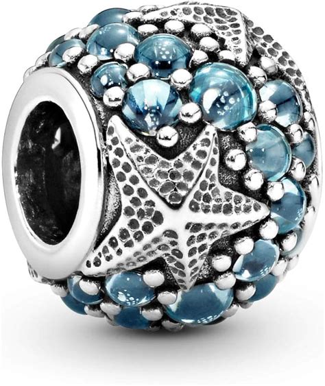 Pandora Jewelry Pavé Ocean And Starfish Charm In Sterling Silver With