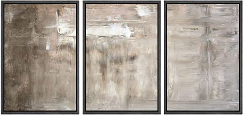 Wall26 Framed Canvas Print Wall Art Set Gray And White Brushstroke Color