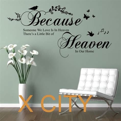 Because Someone We Love Is In Heaven Bedroom Quote Vinyl Wall Decal Art