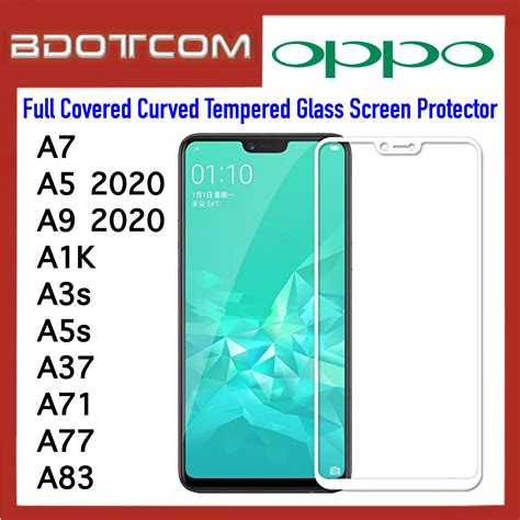 full covered curved tempered glass screen protector for oppo a7 a5 2020 a9 2020 a1k a3s