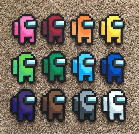 Among Us Crewmate Perler Bead Keychain Or Magnet Etsy