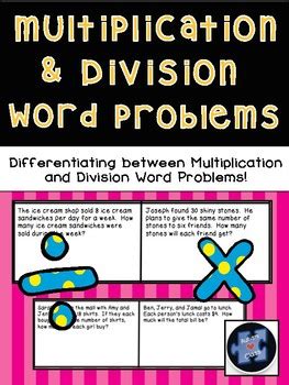 For multiplication also, we just need to be able to multiply single digits (multiplication table) and remember some carries. Multiplication and Division Word Problems by Autism Class | TpT