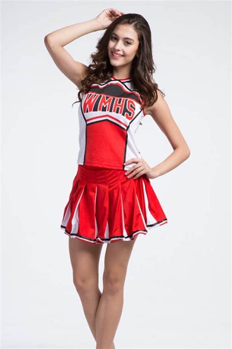 color block hot cheerleader costume includes sleeveless top with wmhs print on… cheerleader