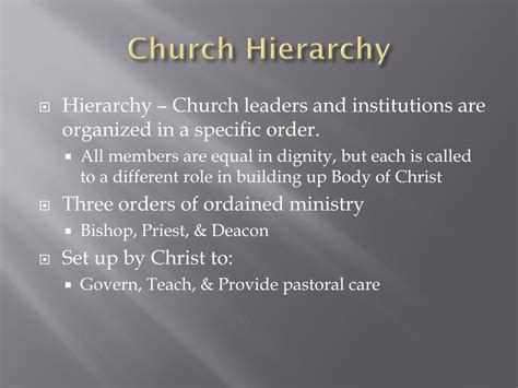 Ppt Hierarchy Of The Church Powerpoint Presentation Free Download